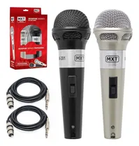 Comprar Microfone Duplo De Mão Dinâmico Com 2 Cabos 5 Metros - Mxt