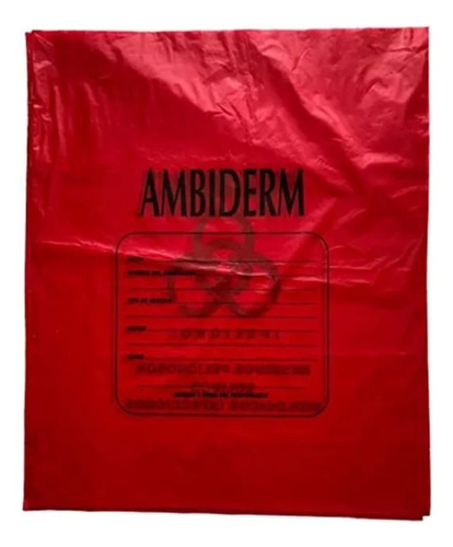Bolsa Roja Para Residuos | Ambiderm 50x60 - Paquete C/25