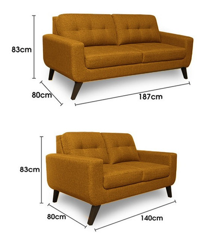 Mueble Juego De Sala Casabella Raissa 3-2