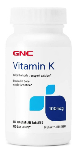 Vitamina K 100 Mcg Gnc 180 Tabletas