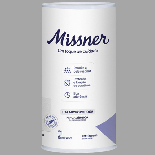 Kit 6 Fita Microporosa Branca 10cm X 4,5m - Missner
