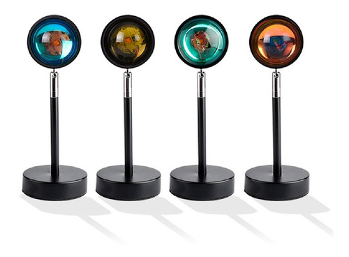 Imagen 6 de 9 de Lámpara Proyector Atardecer Velador Arcoíris Colores Usb