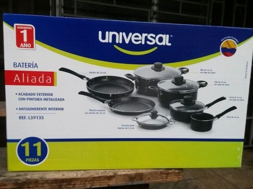 Imagen 3 de 3 de Ollas Bateria Universal 11 Piezas En Aluminio Antiadherente