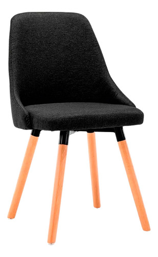 Silla Eames De Comedor Harvey En Tela Colores Premium Oferta Color Negro