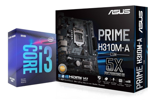 Kit Intel Core I3 9100f + Placa Madre Asus Prime H310m-e M.2