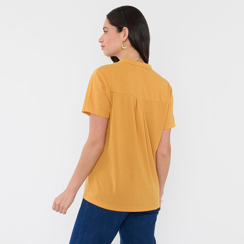 Polera Mujer Cuello Mao Mostaza Corona