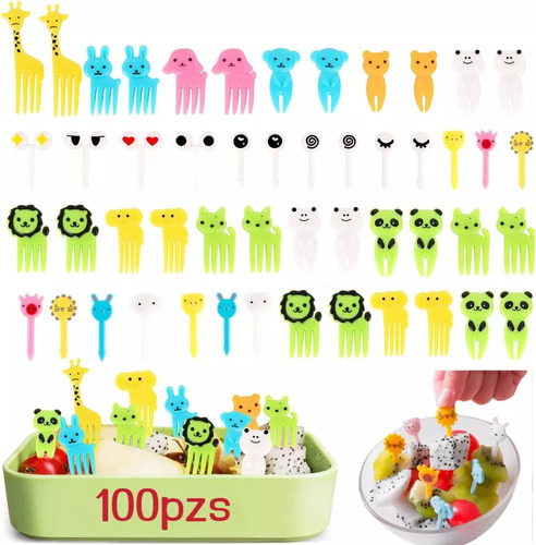 108 Mini Tenedores Palillos De Comida Para Fruta Lunch Niños