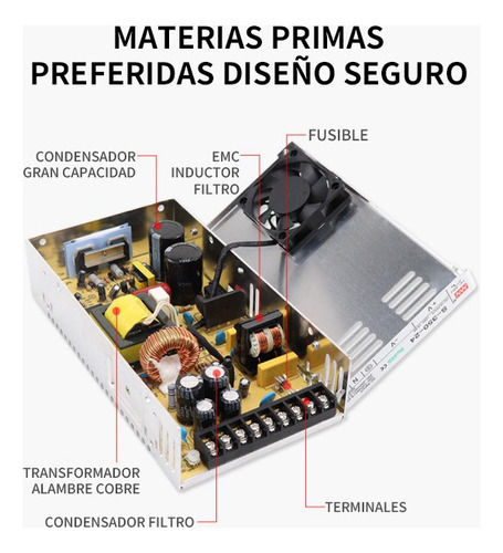 A Fuente Conmutada 360w 12v30a Eliminador Transformador