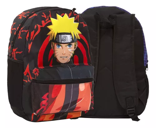 Mochila Naruto Infantil Reforçada Com Alça Regulável e Ziper Bolsa