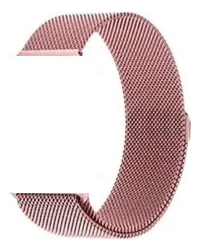 Pulseira Aço Inox Magnética Compatível Smartwatch W29 Pro Cor Rose Pink 42 Ao 49mm