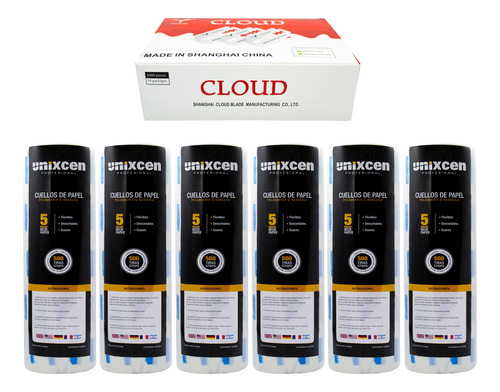 Unixcen Kit Cuello Papel X6 Cloud Hojas Afeitar X1000 6c