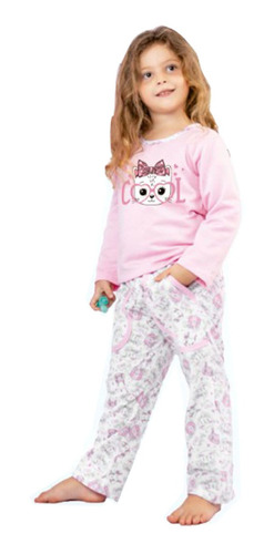 Pijama Infantil Menina Moletinho Aflanelado 5754 2 Ao 8anos