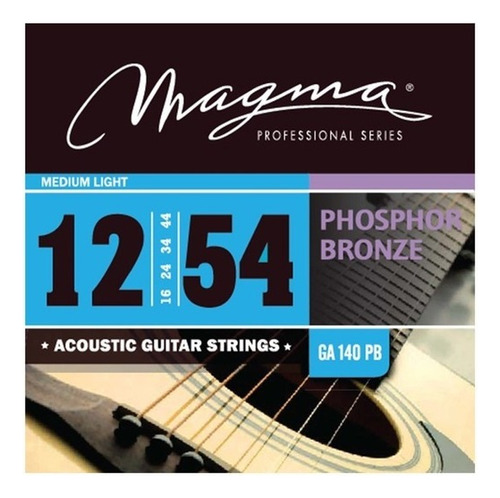 Encordado Guitarra Acustica 012 Phospor Bronce Magma Ga140pb