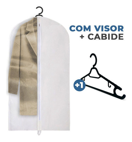 Porta Roupa C Visor Proteção Anti Mofo Capas Tnt Saco 