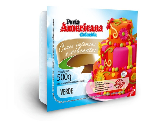 Pasta Americana 500g Colorida - Arcolor - Escolha A Cor
