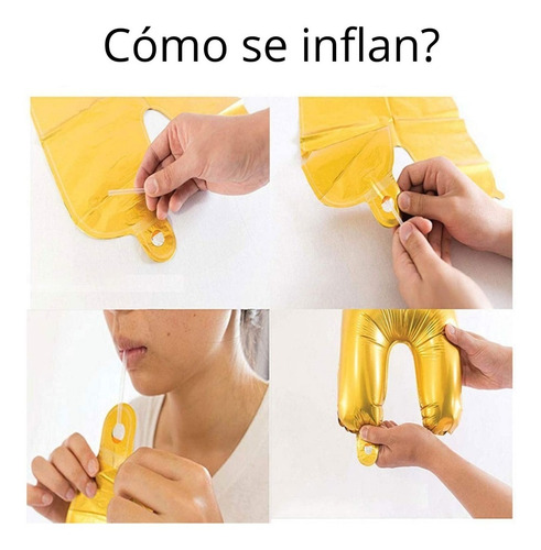 Imagen 4 de 10 de Globo Metalizado Numeros 16 PuLG Dorado Plateado Cotillon