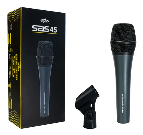 Microfone Com Fio Santo Angelo Sas 45 Supercardioide
