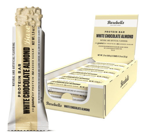 Suplemento en barra Barebells  PURE PROTEIN proteina en barra sabor white chocolate almond en caja de 1mL 12 un