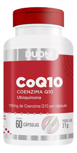 Suplemento Coenzima Q10 Ubiquinona Energia Duom 60cps