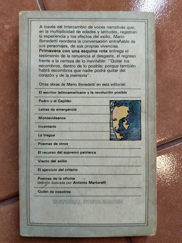 Libro Primavera Con Una Esquina Rota Mario Benedetti (Usado)