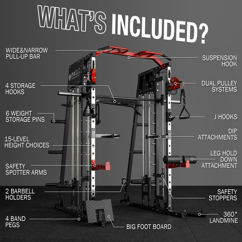 Mikolo Smith Machine Estante Para Sentadillas De 2200 Libras
