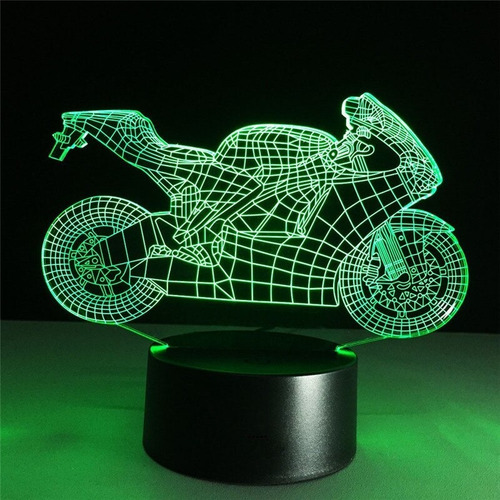 Motocicleta Led 3d Óptica Luz Nocturna Figura De Acción