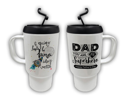 Jarro Térmico Con Tapa Personalizado - Frases
