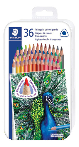Lápices Colores Staedtler, Cilindro Triangular, 4 Mm, 36