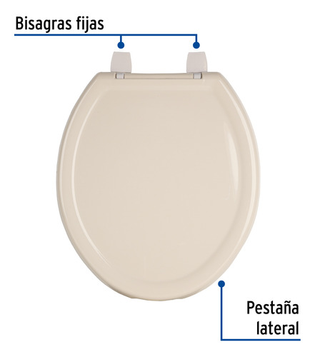 Asiento Ligero Con Tapa Para Wc, Hueso, Foset Basic
