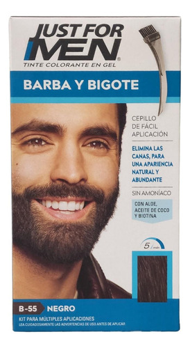 Just For Men Colorante Gel Barba Y Bigote Para Canas Negro