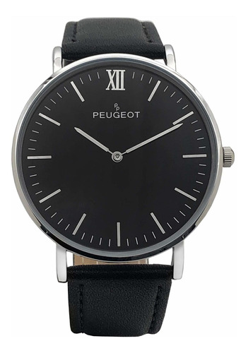 Reloj Hombre Peugeot 2050sbk Cuarzo 40mm Pulso Negro En