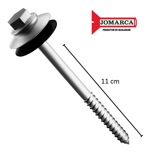 Imagem 5 de 7 de 100 Parafusos Telha Brasilit Jomarca 11cm Kit Vedação Nf-e