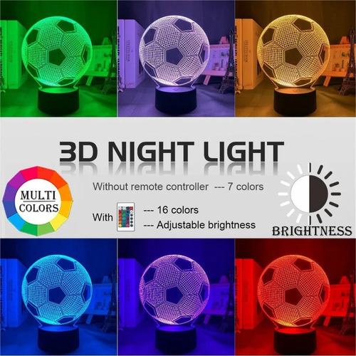 A Balón De Fútbol Infantil Con Luz Nocturna 3d Illusion