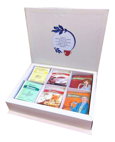 Imagen 2 de 2 de Caja De Té Chica 6 Div Rosa