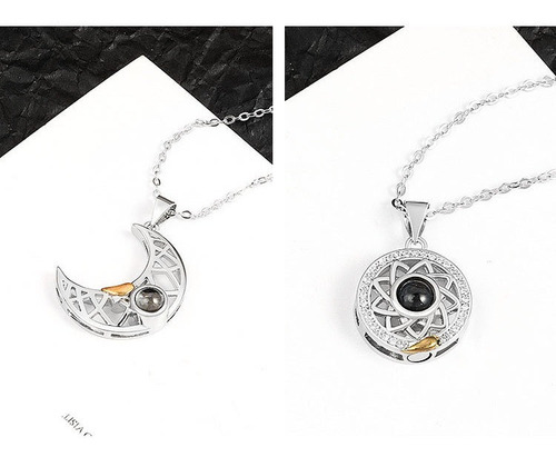 Collar Magnétio Diseño De Sol Y Luna Para Pareja