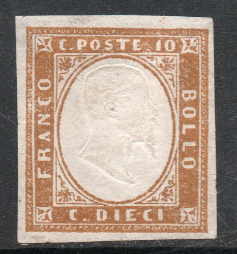 Cerdeña (italia) Sello Nuevo V. Emmanuel X 10c. Años 1855-61