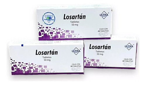 Losartan Ultra (3 Cajas) De 50mg C/30 Tabs C/u