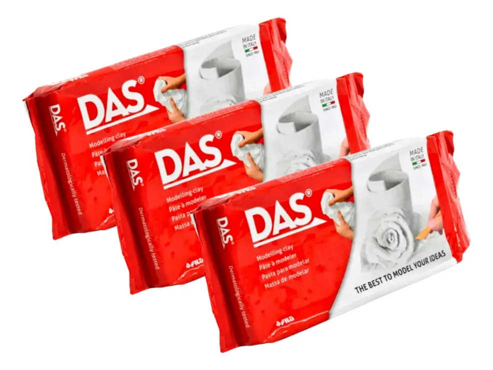 Massa Cerâmica DAS Branca 3 kg para Modelar sem Forno