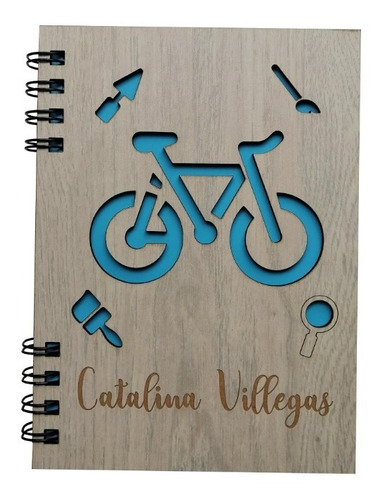 Cuaderno Bicicleta Personalizado Con Nombre 19x14cm