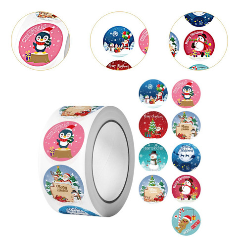 Rollo De Pegatinas Navideñas, Pegatinas Navideñas Estilo A