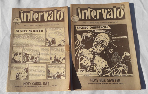 Lote Por Dos Historietas Comic ** Intervalo ** Año 64 Y 66