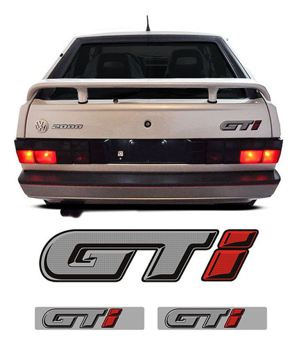 Kit Gol Quadrado Gti 1991/1994 Emblemas Traseiro E Colunas