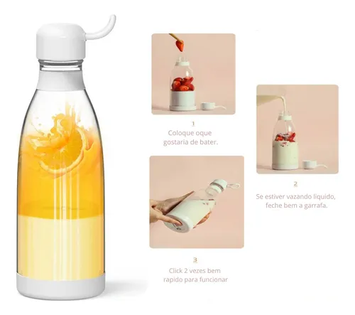 Mini Liquidificador Portátil Shake Juice Cup + Cabo Usb