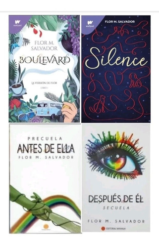 4 Libros Silence +la Versión De Flor + Antes De Ella + Despu