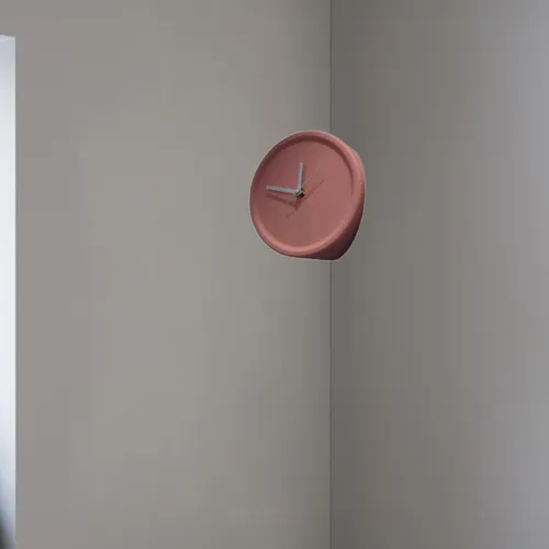 Dentro Del Reloj De Pared De Decoración De Pared Rosa