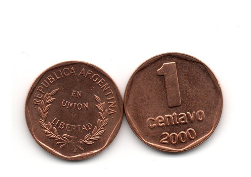Argentina Moneda 1 Centavo Año 2000 Cj#1.6 Cobre Unc