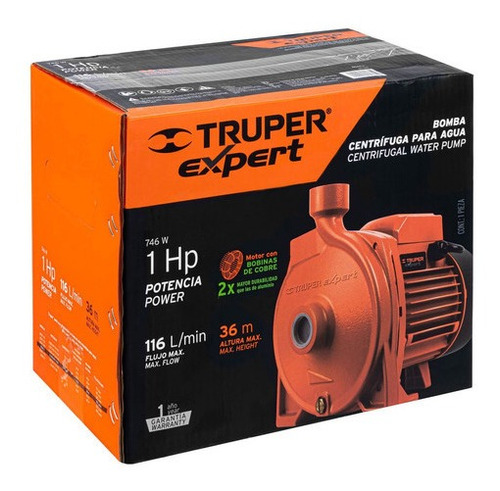 Imagen 2 de 2 de Bomba Electrica Para Agua, Centrifuga 1 Hp 10074 Naranja Monofásica 60 Hz