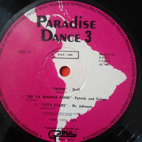 Lote Gapul Paradise Dance 1,2y3 Vinilos Lp Sin Fritura Ex Estándar
