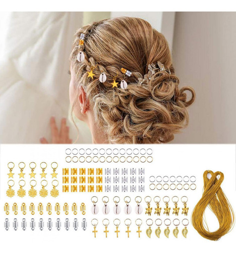 Anillos De Pelo Rastas Clip Cuerda Trenzas Metal Moda Sh
