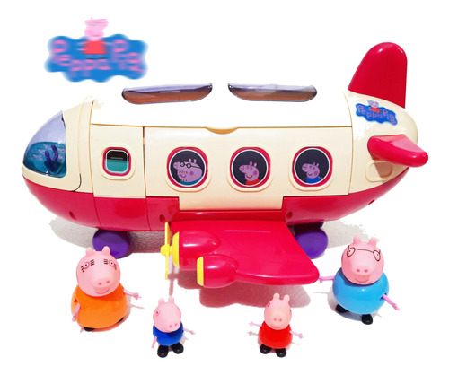 Peppa Pig Espectacular Avion Grande Con Muñecos!!